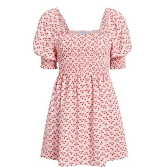 Hill House Dresses & Skirts - Hill House Home NWT Athena Nap Pink Floral Poly Crepe Farm Prairie Dress Size L